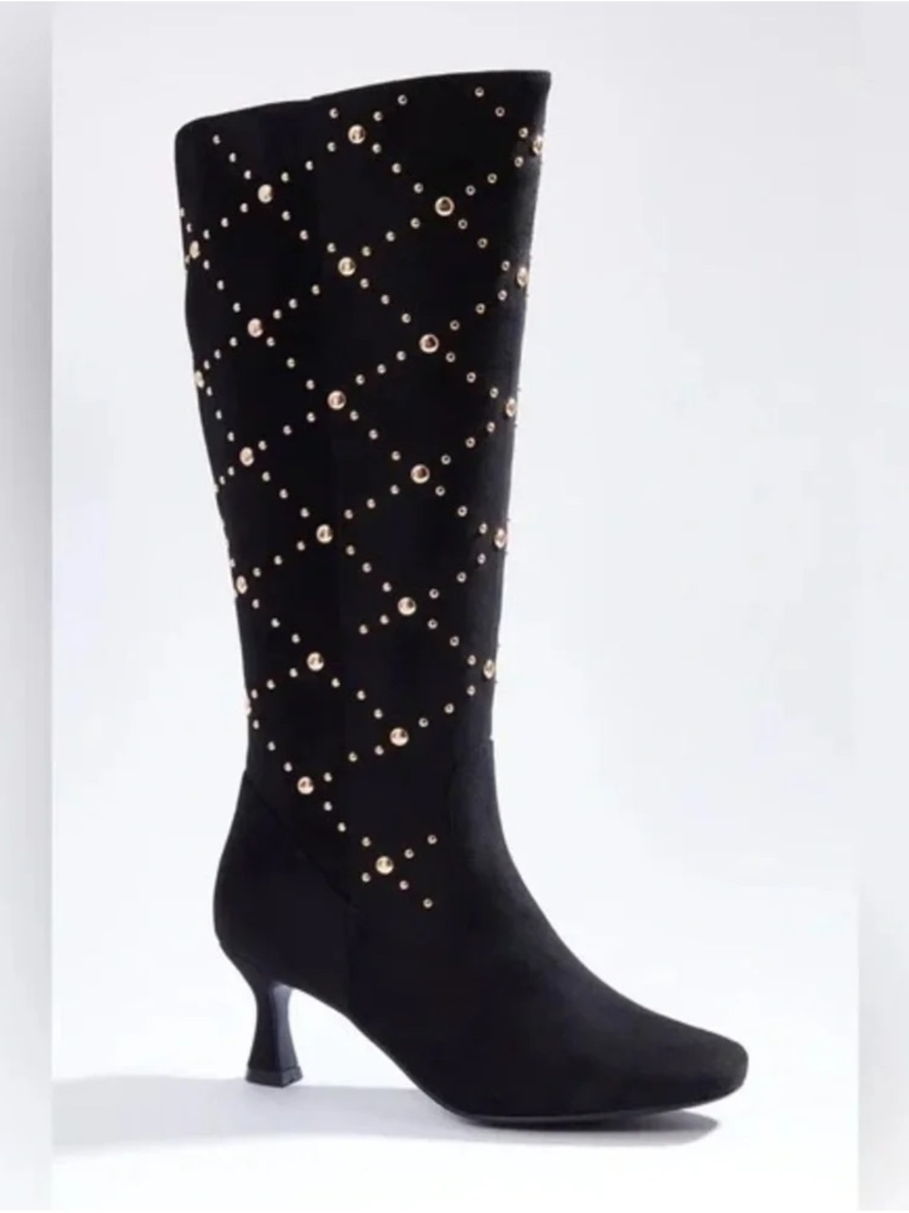 Cato | STUDDED TALL BOOTS BLACK